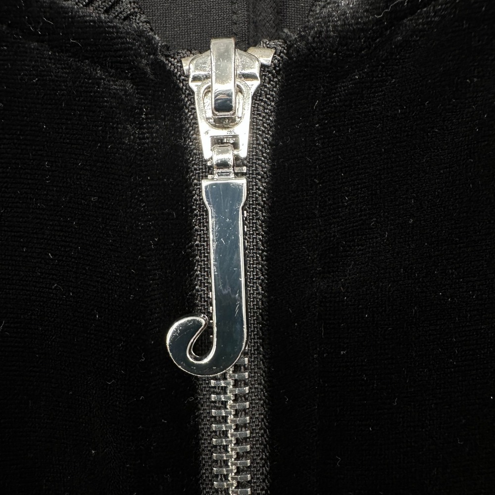 Juicy Couture Velvet Longline Bomber Jacket Duster Size Large Stretch Pockets - Picture 7 of 13